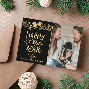 Familien-Frohes-Neujahrs-Foto-Grußkarte Feiertagskarte