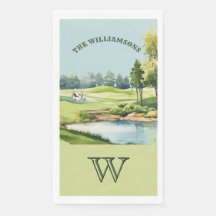 Familien-Golfwagen-Parcours Monogramm Name