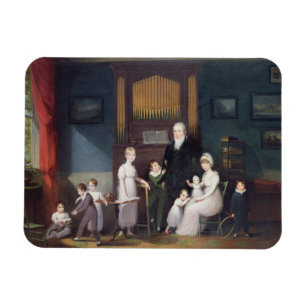 Familien-Gruppe in einem Innenraum, c.1800 Magnet