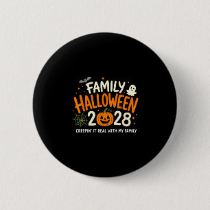Familien-Halloween 2028 lustiger Kürbis-Geist grus Button