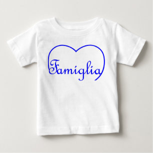 Familien Italienisches Familienherz Blau Baby T-shirt