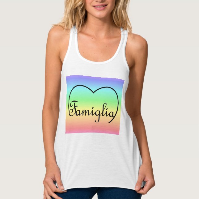 Familien Italienisches Familienherz Regenbogen Tank Top (Vorderseite)