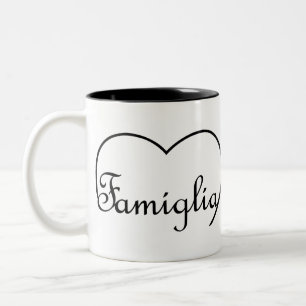 Familien - Italienisches Familienherz Zweifarbige Tasse