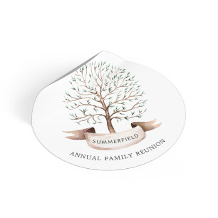 Familien-Jahrestreffen-Genealogiebaum Runder Aufkleber