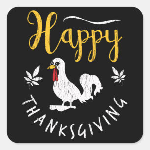 Familien-Kinder-Passende Happy Thanksgiving-Pyjama Quadratischer Aufkleber