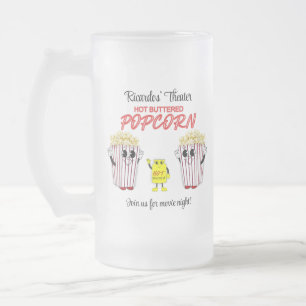 Familien-Kino-Theater Spaß-Popcorn-Maskottchen Mattglas Bierglas