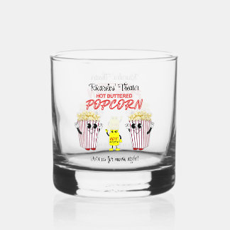 Familien-Kino-Theater Spaß-Popcorn-Maskottchen Roc Whiskyglas