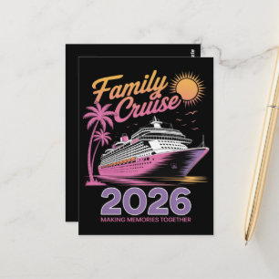Familien-Kreuzfahrt-Trupp 2026 Urlaub passende Rei Postkarte