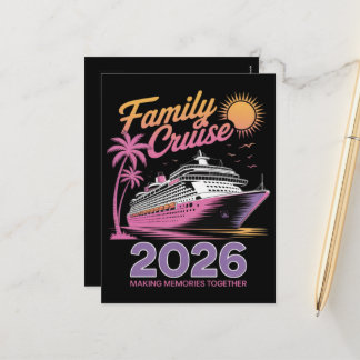 Familien-Kreuzfahrt-Truppe 2026 Urlaub passende Re Feiertagspostkarte