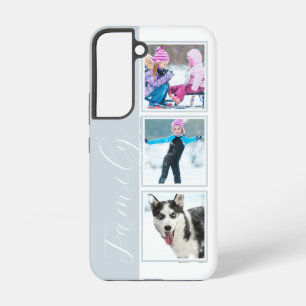 Familien-Mehrfach-Fotostreifen in Puderblau Samsung Galaxy Hülle