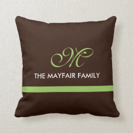Familien-Monogramm-Entwurf Band-Browns Limoner Kissen