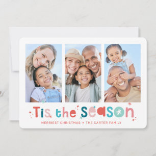 FAMILIEN-MULTI-FOTO Zitat es ist die Jahreszeit Pa Feiertagskarte