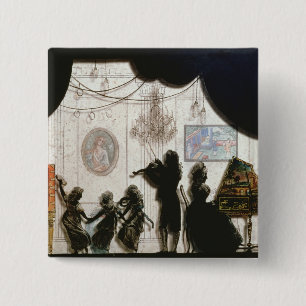 Familien-musikalische Szene, Silhouette (schwarze Button