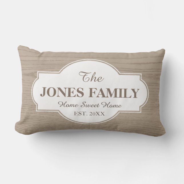 Familien-neues Zuhause hergestelltes Jahr-Weiß und Lendenkissen (Vorderseite)