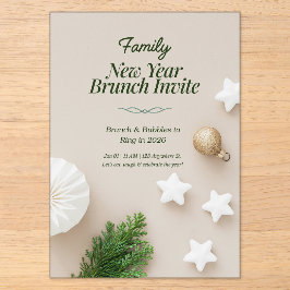 Familien-Neujahrs-Brunch-Einladung 2026 Acryleinladungen