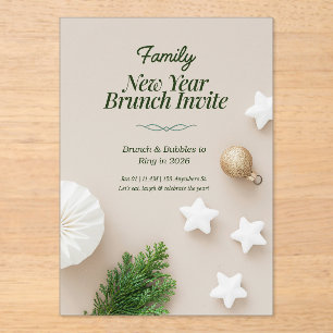 Familien-Neujahrs-Brunch-Einladung 2026 Acryleinladungen