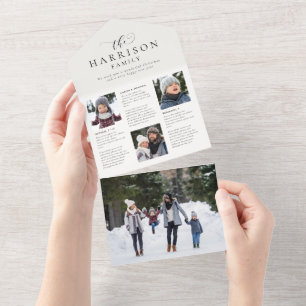 Familien-Newsletter-Update Trifold-Feiertagskarte All In One Einladung