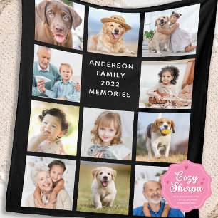 Familien-Personalisierte 11-Foto-Collage Modern Sc Sherpadecke