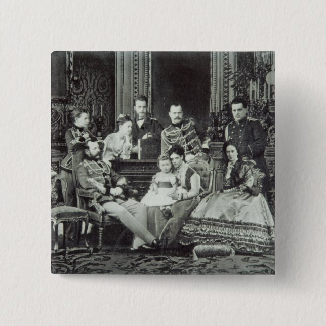 Familien-Porträt des Kaisers Alexander II Button (Vorderseite)