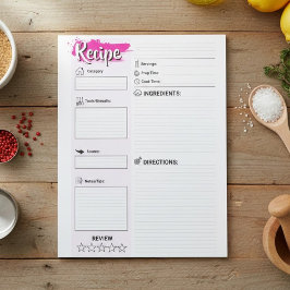 Familien-Rezeptseiten im Vollformat | Leere Rezept Notizblock