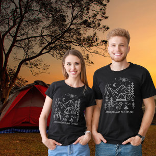 Familien-Roadtrip-Lagerfeuer-Bergsterne T-Shirt
