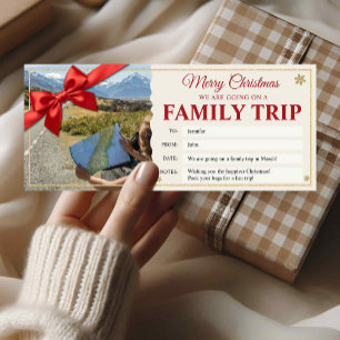 Familien-Roadtrip-Weihnachtsgeschenk-Ticketkarte Einladung