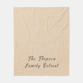 Familien-Rückzugsort Rustic Schrift Tan Fleecedecke