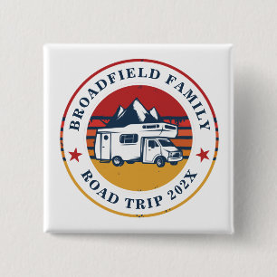 Familien-RV-Straßenreise-Personalisiertes Andenken Button