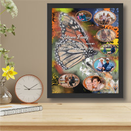 Familien-Schmetterling-Foto-Collage-Kunstprint Poster