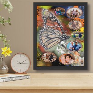 Familien-Schmetterling-Foto-Collage-Kunstprint Poster