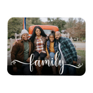 Familien Schrift Foto  Magnet