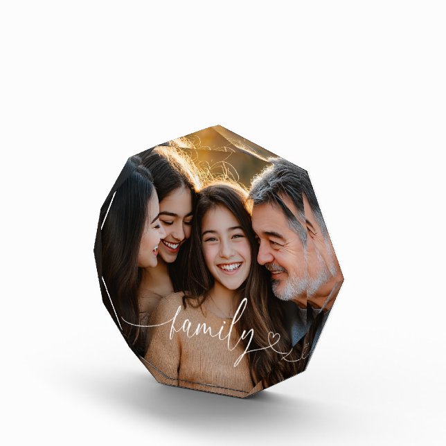 Familien-Script-Herz-Oktagon-Fotoblock Fotoblock (Rechts)