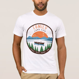 Familien See Leben Kanu Urlaub T-Shirt