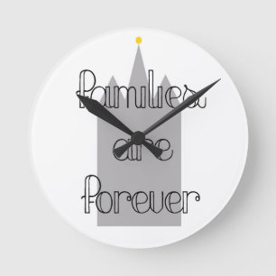 Familien sind für immer Mormonische LDS-Tempel Runde Wanduhr