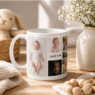 Familien-Sommer-Foto-Collage mit 6 Fotos ☀️ Kaffeetasse