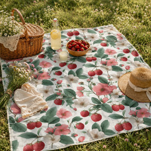Familien-Sommer-Picknick Florale Beere Fleecedecke