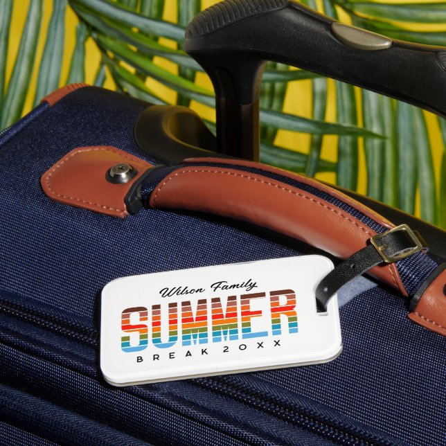 Familien-Sommerferien-Sonnenuntergangsstrand  Gepäckanhänger (Vorderseite Insitu 3)