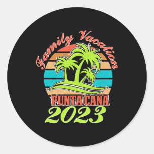 Familien-Sommerurlaub Punta Cana Dominikanische Re Runder Aufkleber