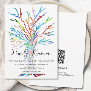 Familien-Stammbaum Familienzusammenkunft QR-Code Einladung