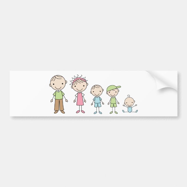 Familien-Strichmännchen-Autoaufkleber Autoaufkleber (Vorne)