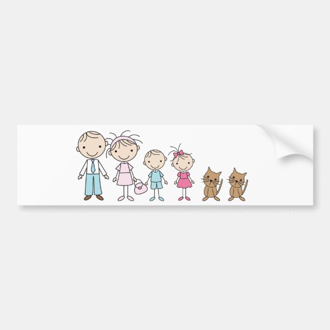 Familien-Strichmännchen-Autoaufkleber Autoaufkleber (Vorne)