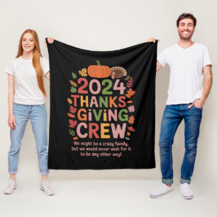 Familien Thanksgiving 2024 Crew Truthahn passend Fleecedecke