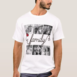 Familien-Typografie-Kunst-rote Herz Instagram T-Shirt