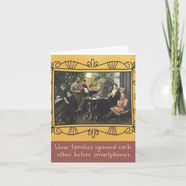 FAMILIEN VOR SMARTPHONES BIRTHTAGKARTE KARTE (Vorderseite)