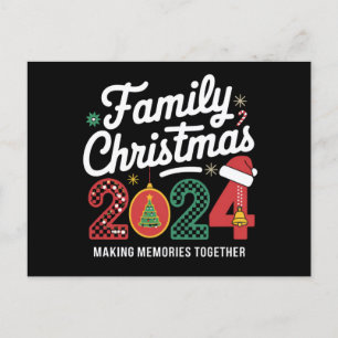 Familien-Weihnachten 2024 passendes Outfit Xmas-Sq Postkarte