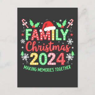 Familien-Weihnachten 2024 Xmas passende Familien-O Einladungspostkarte