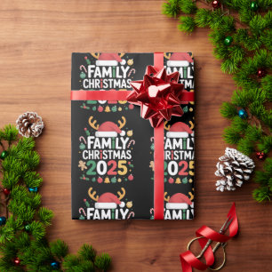 Familien-Weihnachten 2025 Crew-Gruppe passende Fam Geschenkpapier