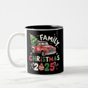 Familien-Weihnachten 2025 Crew-Gruppe passende Fam Zweifarbige Tasse
