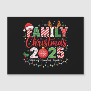 Familien-Weihnachten 2025 Pyjama-Outfit passend  Magnetkarte
