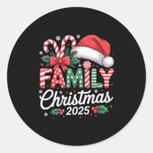 Familien-Weihnachten 2025 Xmas passende Pyjamas Runder Aufkleber